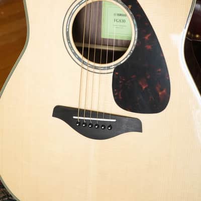 Yamaha FG830 Spruce/Laminate Rosewood Natural Dreadnought Acoustic Guitar #0600 image 2