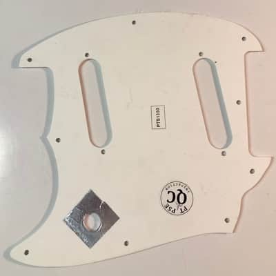 Fender Squier Mustang Single Layer SS Pickguard - White/Parchment image 3