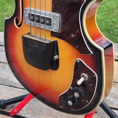 RARE! Teisco Kingston FB2 Violin Bass Sunburst 1967 Japan image 4