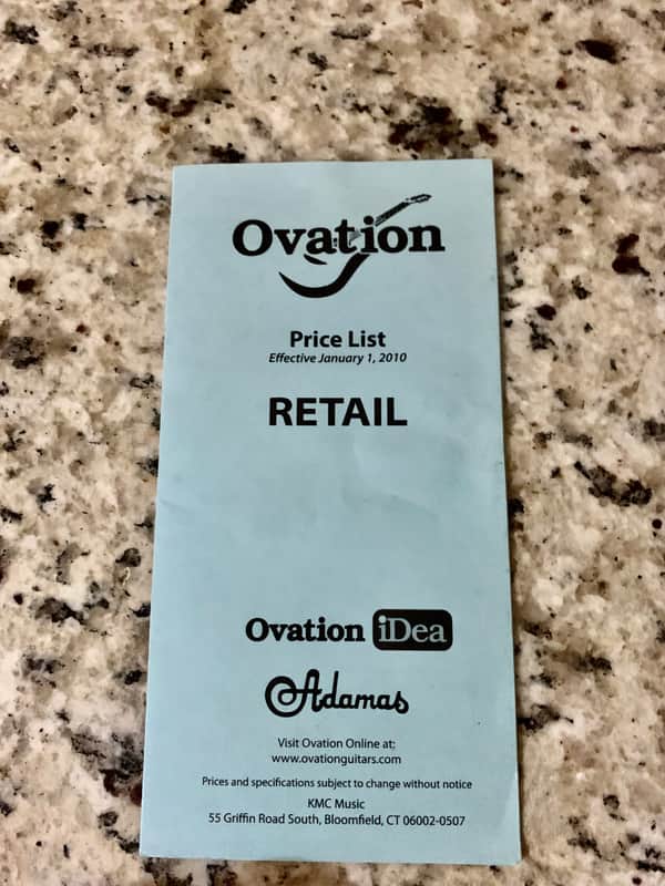 Ovation Price List
