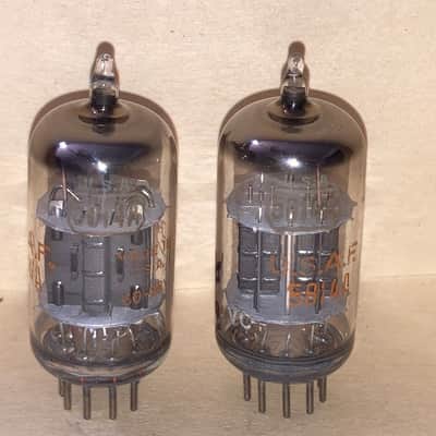 1960 RCA 5814A 12AU7 ECC82 Command Style JAN Mil-Spec Tubes, Matched Pair, High Testing, Matched Codes image 1