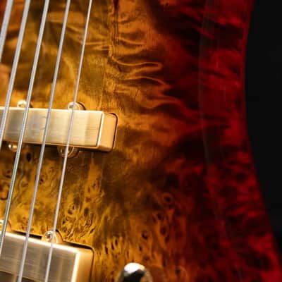 Warwick Limited Edition Masterbuilt Streamer Stage II NT 5-String Bass - Bleached Honey Sunset Burst in Natural Transparent High Polish with Gig Bag image 15