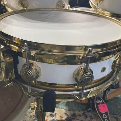 DW Zak Starkey's THE WHO, 8-Piece Tour Set with Rack and Matching Snare! 1988 - White/Gold Hardware image 17