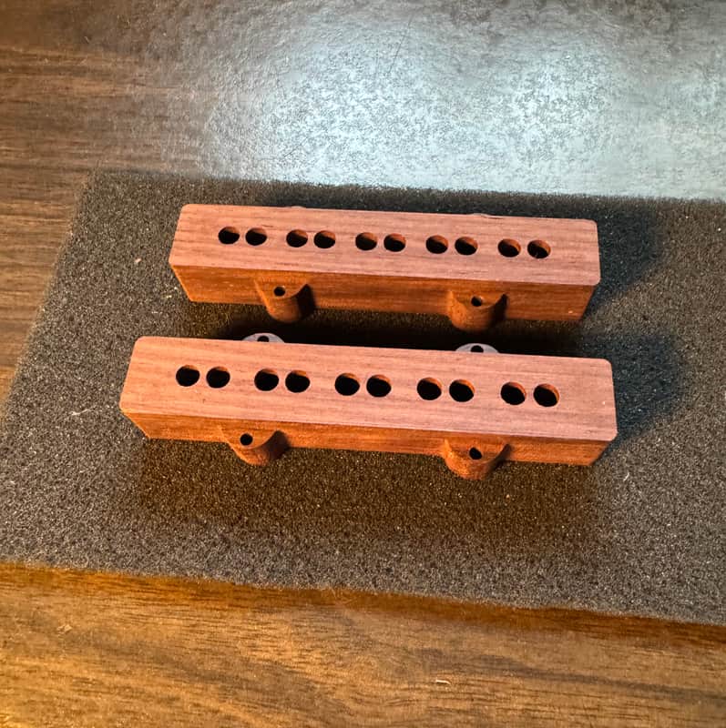 Guilford Select Indian Rosewood Jazz Bass Pickup Cover Set - 5 String - fits Seymour Duncan - 1 pair image 1