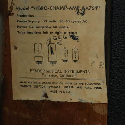 1966 Fender Blackface Vibro Champ 6-Watt 1x8" Guitar Combo image 5