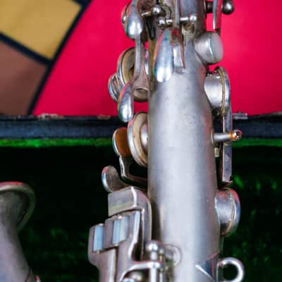 Early 1930s York Silver Plated Alto Saxophone, Hardcase, as is image 13