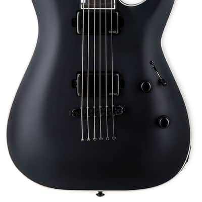ESP LTD MH-1000 Baritone Electric Guitar. Black Satin image 1
