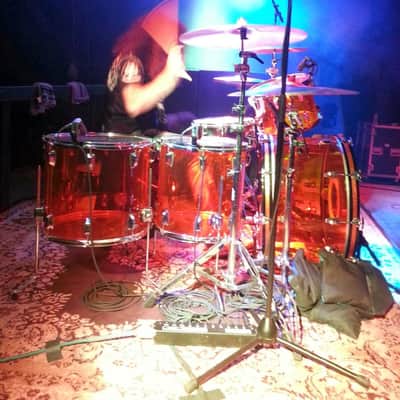 Quiet Riot, Frankie Banali's  2012 Kennedy Center Ludwig "Bonham" Amber  Vistalite Kit 14/16/18/26 image 11