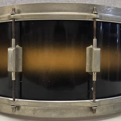 Vintage Leedy Broadway Parallel 6.5 x 14" Snare Drum Duco Finish Original VG image 10