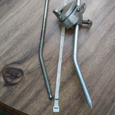 Slingerland Radio King Bass drum clamp on aluminum mount & legs - 1950s image 3