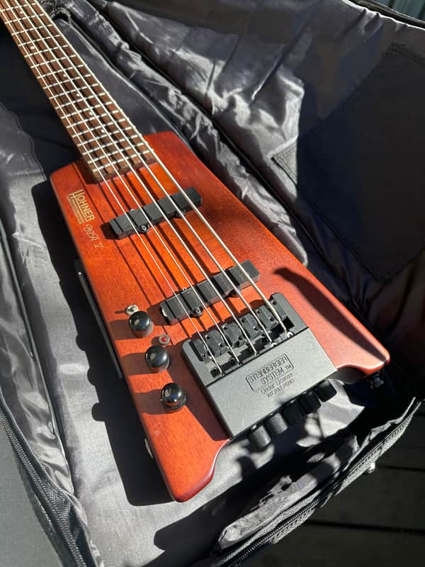Lefty Hohner Professional B2AV WALNUT 5-string Headless Bass, Officially Licensed by Steinberger, NECK-THRU California Maple construction, with Warwick Rockbag image 1