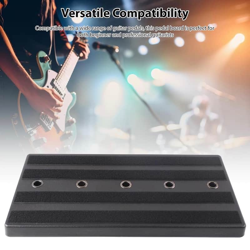 Guitar Pedal Board High-Hardness PE Pedal Board with Compartment 11 Hole Storage Power Cord Lightweight Pressure and Drop Resistance Pedal Boards for Guitars image 1