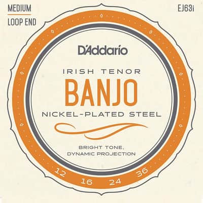 D'Addario EJ63i Irish Tenor Banjo Strings, Nickel, 12-36 image 1