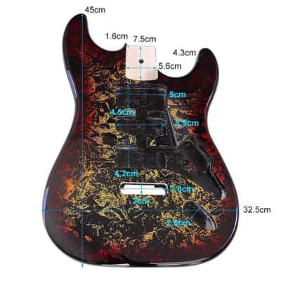Red Yellow Custom Finish Guitar Strat Style Poplar Wood Body image 6