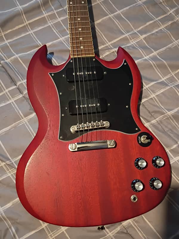 Epiphone SG Classic Worn P90 2020 - Present - Worn Cherry Open Book Headstock image 1