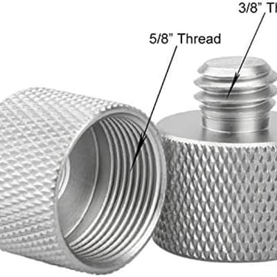 Mic Stand Adapter 5/8" to 3/8" Tripod Thread Screw Adapter for Microphone Stand Mount Microphone Stand Adapter to Tripod Adapter 2 Pack image 2