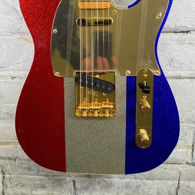 Fender Buck Owens Signature Telecaster -- Red, Silver, and Blue Sparkle image 2
