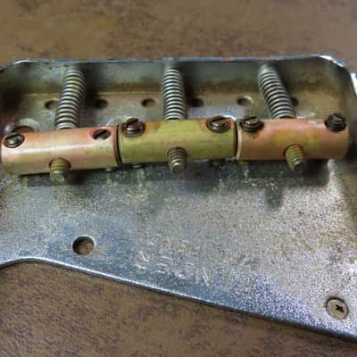 AGED Fender USA PAT PENDING Telecaster BRIDGE vintage 3 saddle RELIC 52 Tele Nocaster MEDIUM-HEAVY relic image 5