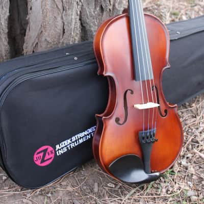 John Juzek 85 Violin Outfit with Case and Bow 4/4 size - Shaded Amber/Tobacco Brown Matte image 4