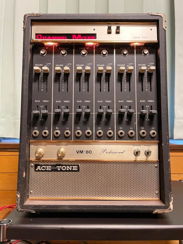 Ace Tone VM-80 6-channel powered microphone mixer with spring reverb 1970s image 1