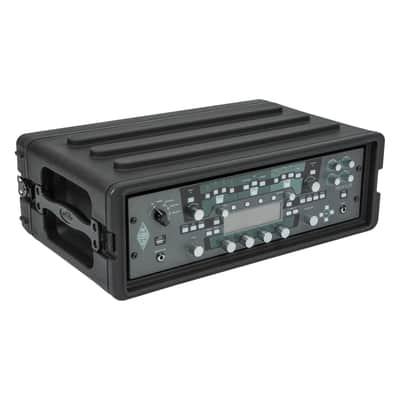 SKB Shallow Rack 3U - Roto-Molded for Durability & Impact Resistance, Waterproof & Stackable Design, with Twist Latches & Rubber Feet - Ideal for Secure Equipment Storage & Transport, Black image 1