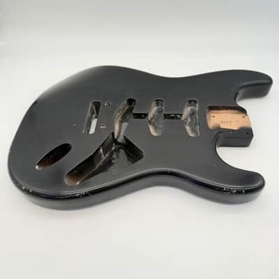 MJT Stratocaster Body Alder Relic Nitro Black 2-Post Light mjt6627 image 2