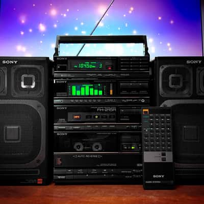 Sony FH-215R Rare Vintage Stereo Turntable & Cassette System Setup image 4