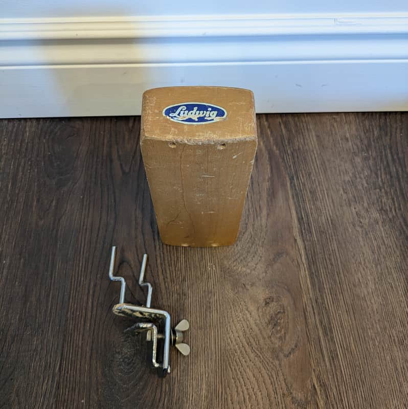 Ludwig 7.5" Wood Block with Mount 1970s image 1