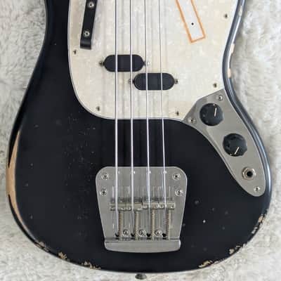 Fender JMJ Road-Worn 4-String Electric Mustang Bass Guitar w/Bag, Black Finish image 3