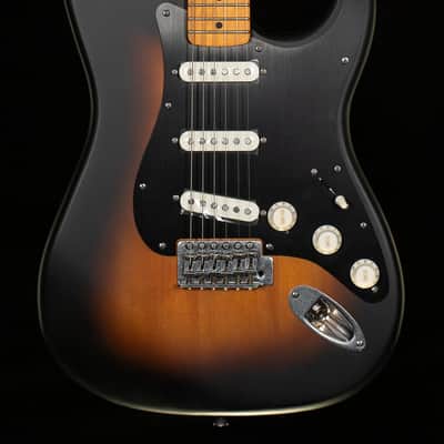 Squier 40th Anniversary Stratocaster Vintage Edition Black Anodized Pickguard Satin Wide 2-Color Sunburst (707) image 3