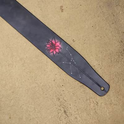 burnyblack custom made guitar strap - dreamy red black/red image 1