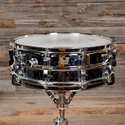 Ludwig No. 400 Supraphonic 5x14" Aluminum Snare Drum with Large Chicago Keystone Badge 1984