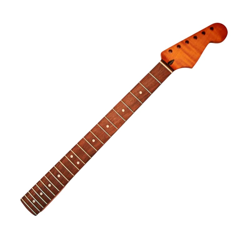 Strat Style neck Roasted flame maple with rosewood fretboard (Satin) image 1