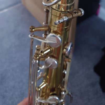 Borgani 0166S Vintage Tenor Saxophone 1980s - Gold Lacquer with Silver Nickel Keys image 13