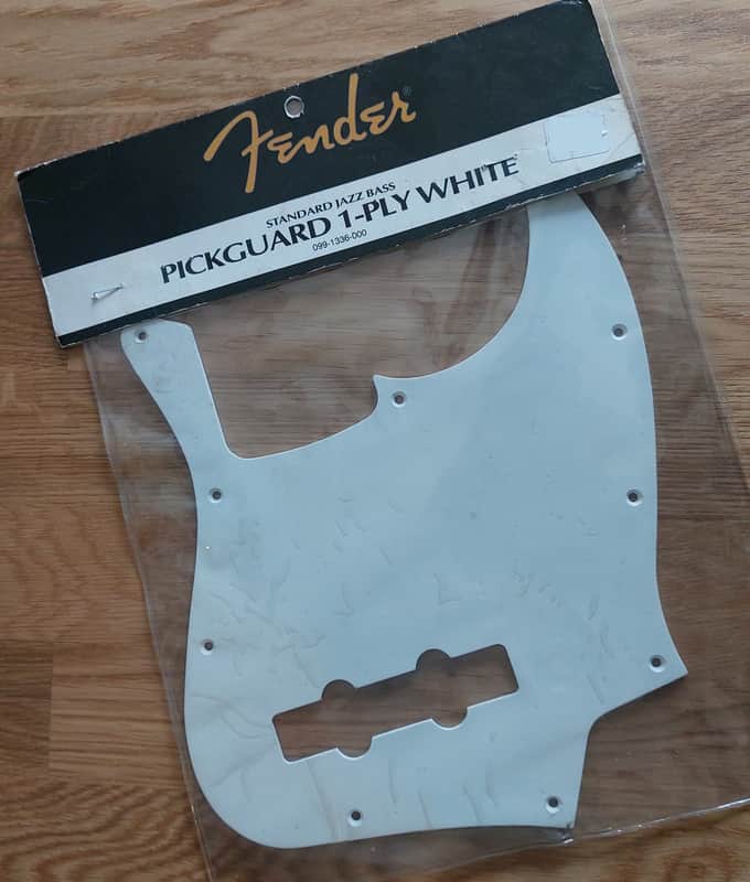 NOS Fender Jazz Bass Standard pickguard 1990s - white 1-ply 0991336000 image 1
