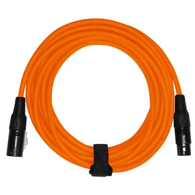 Immagine Pro Audio DJ Microphone Boom Stands w Orange XLR Cables, Clips & Bags 4 Pack - 17
