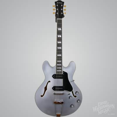 Eastman T64 Trapeze Hollowbody Electric Guitar - Iced Blue Metallic image 2