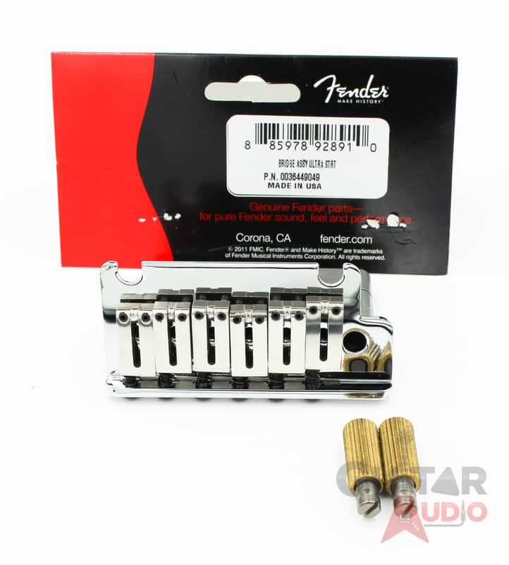Genuine Fender Deluxe Ultra Strat/Stratocaster Bridge Tremolo Assembly - Chrome image 1