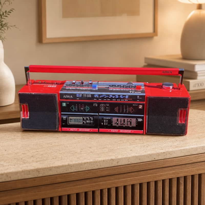 AIWA CS-W70U Rare Vintage MINT Cassette Boombox Getto blaster Serviced Warranty image 1