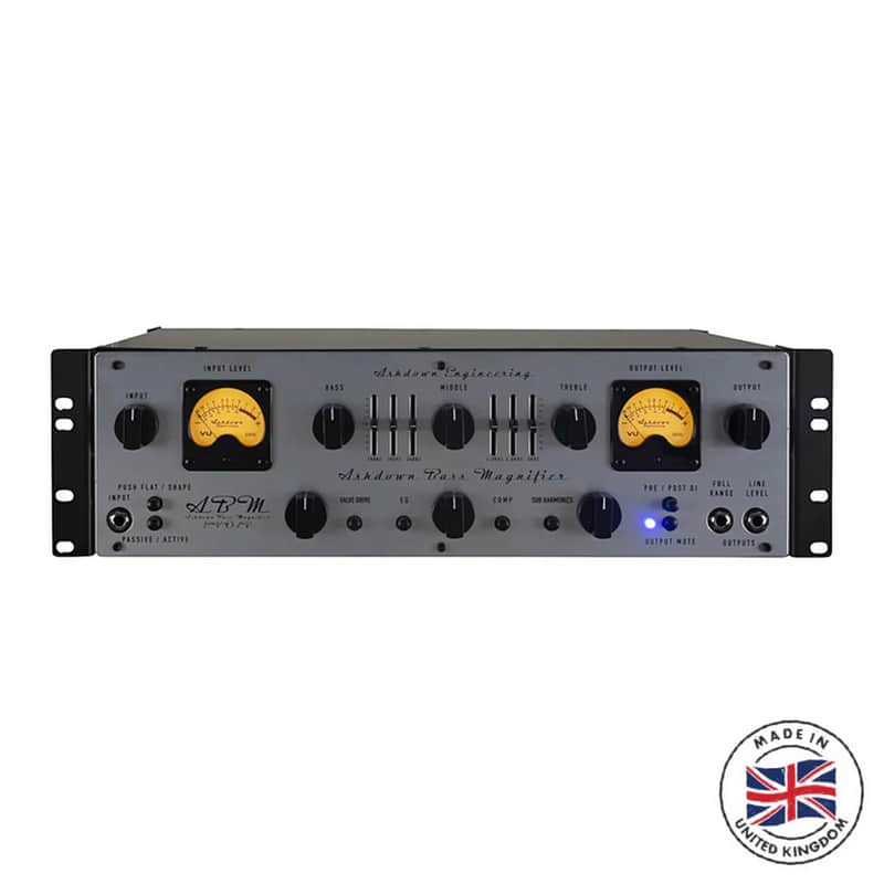 Ashdown Engineering ABM-600-DR-EVO IV 600W Dual-VU Magnifier Rackmount Bass Head with Valve Drive Preamp (3 RU) image 1