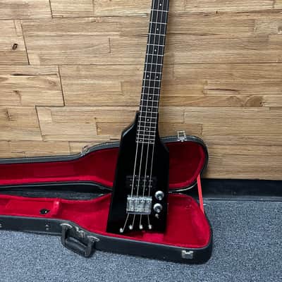 Hondo Alien Headless 4- string bass 1980's -Duke Copy  Black 30.5" scale  w/OHSC image 25