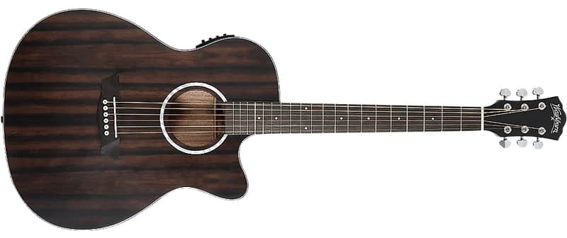 Washburn Deep Forest Ebony Ace Stripe Wood Mahogany Neck Acoustic-Electric, DFEACE-U, B-Stock image 1