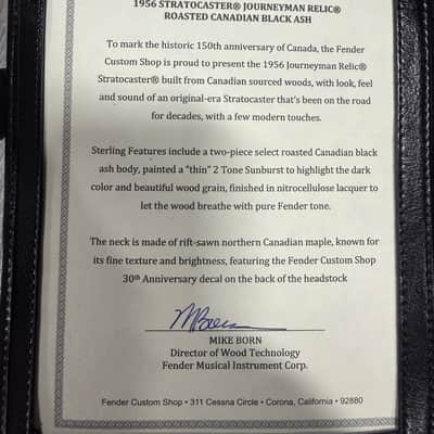 2017 Fender Custom Shop 1956 Stratocaster Journeyman Relic – Roasted Canadian Black Ash image 11