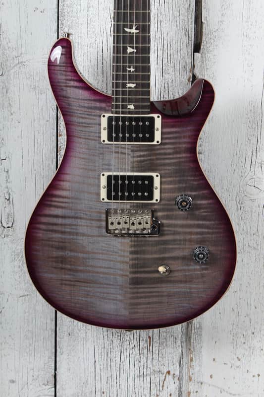 PRS CE 24 Electric Guitar Flame Maple Faded Gray Black Purple Burst with Gig Bag image 1