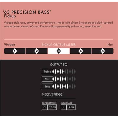 FENDER - Pure Vintage 63 Precision Bass Pickup  Black - 0992241000 image 3