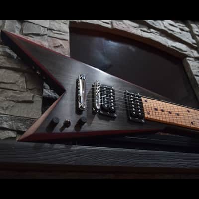 HandMade Lap Steel Guitar - Black / Brown Stain - Red Bevels - Satin Relic Finish - USA Made image 10