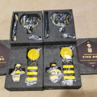 Neat Microphones King Bee 2020s Black/Yellow Pair with  Beeline quad conductor XLR mic cables image 1