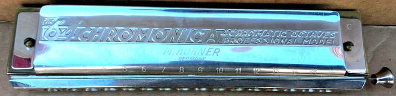 Hohner Chromonica 64 pro model chrome harmonica. image 1
