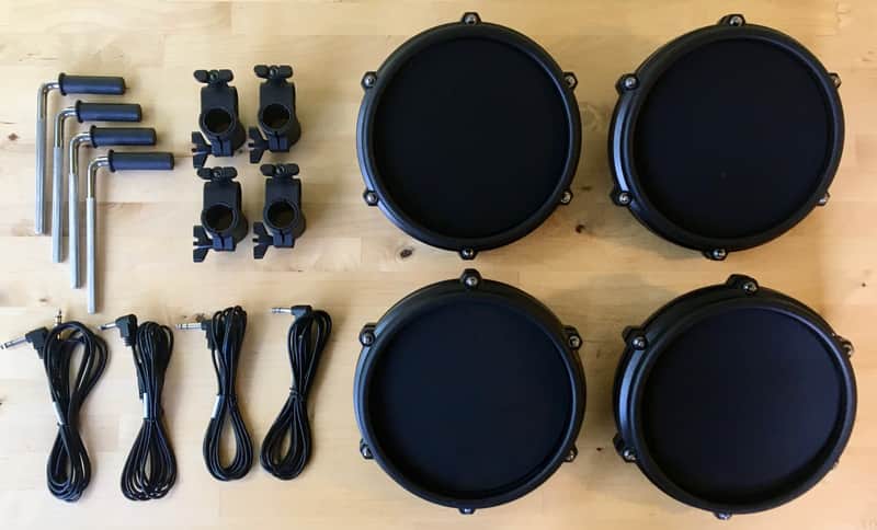 NEW -4 PACK- Alesis Nitro 8 Inch SINGLE-ZONE Mesh Tom Pad Expansion- 8" Drum, Clamp, Cable - DMPad image 1