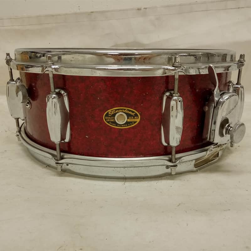 Slingerland 5.5x14"Artist 3Ply Maple Snare Drum Red Sparkle Vintage 60s Zoomatic image 1